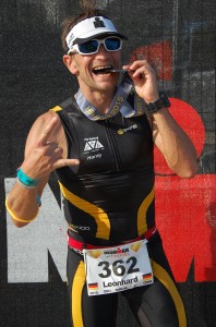 Hardy hat im Ziel gut lachen nach seinem tollen Auftritt beim Ironman Mallorca